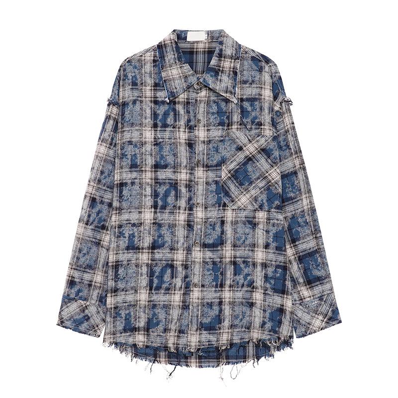 Brushed Plaid Long Sleeve Shirt Korean Street Fashion Shirt By Mr Nearly Shop Online at OH Vault
