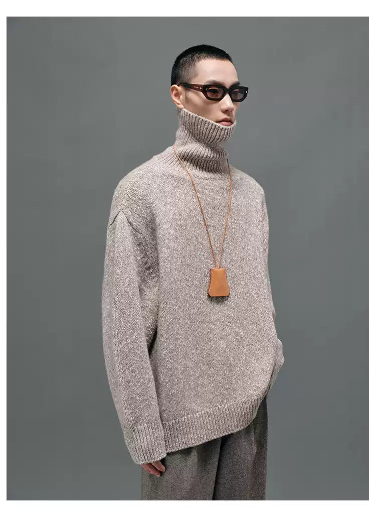 Relaxed Fit Knit Turtleneck Korean Street Fashion Turtleneck By NANS Shop Online at OH Vault