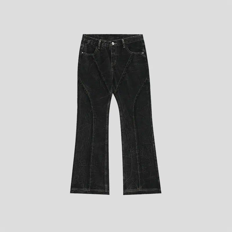 Frayed Lines Washed Jeans Korean Street Fashion Jeans By INS Korea Shop Online at OH Vault