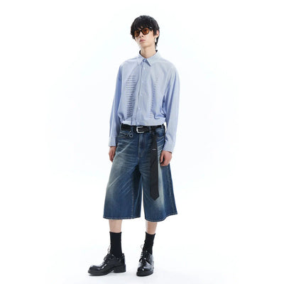 Wide Leg Denim Long Shorts Korean Street Fashion Shorts By Terra Incognita Shop Online at OH Vault