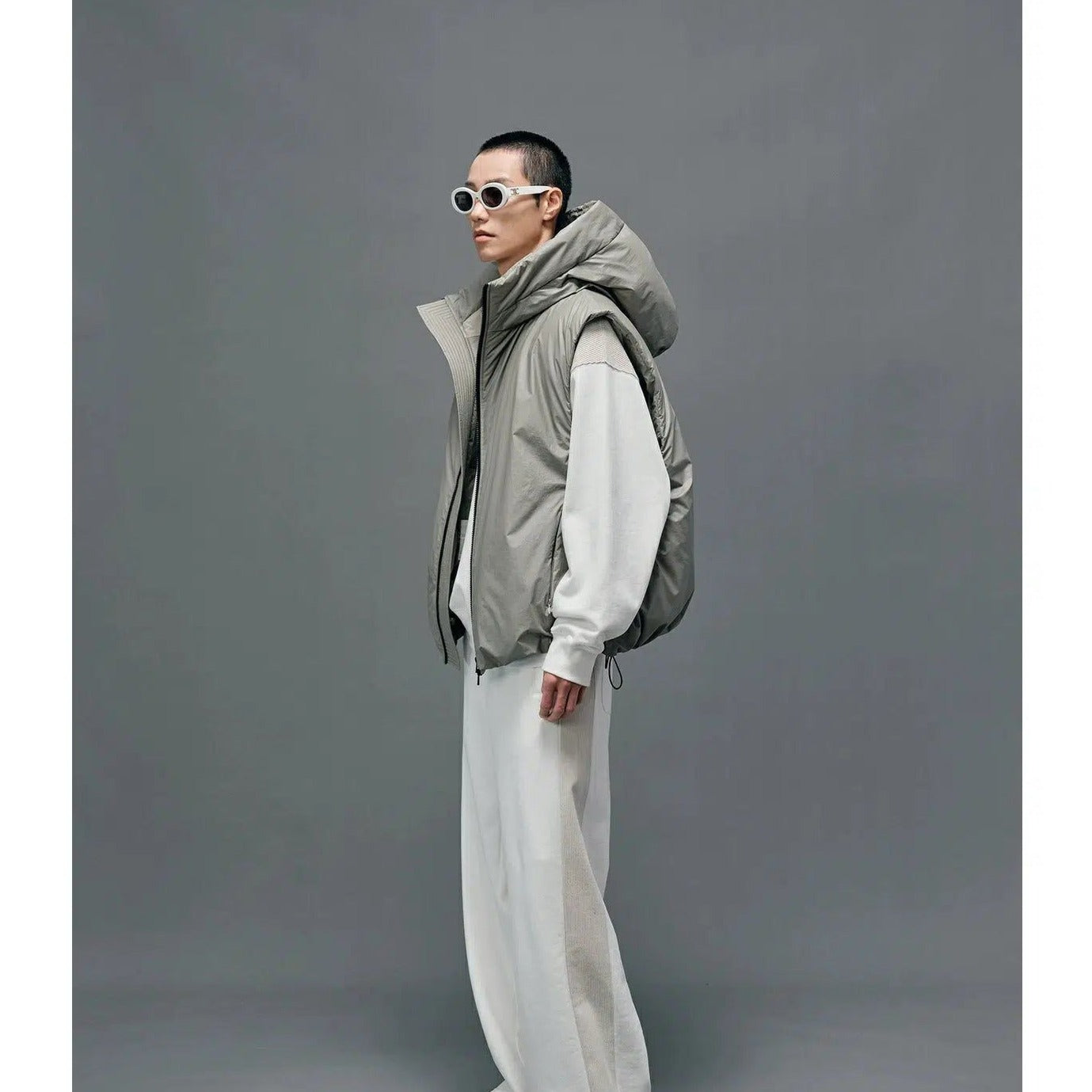 Wide Hood Zipped Puffer Jacket Korean Street Fashion Jacket By NANS Shop Online at OH Vault