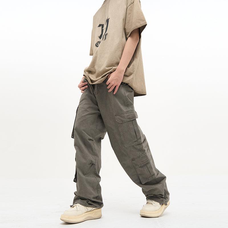 77Flight Multi-Pocket Loose Cargo Pants Korean Street Fashion Pants By 77Flight Shop Online at OH Vault