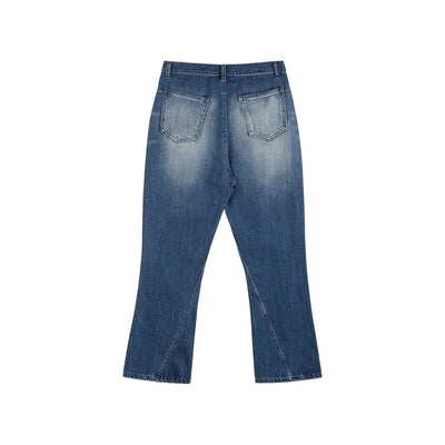Slant Seam Flared Jeans Korean Street Fashion Jeans By IDLT Shop Online at OH Vault