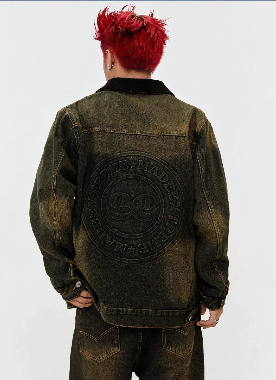 Washed Breast Pocket Denim Jacket Korean Street Fashion Jacket By Made Extreme Shop Online at OH Vault