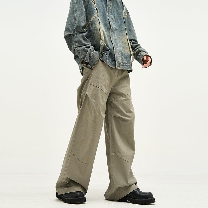 77Flight Solid Slant Pocket Wide Cut Pants Korean Street Fashion Pants By 77Flight Shop Online at OH Vault