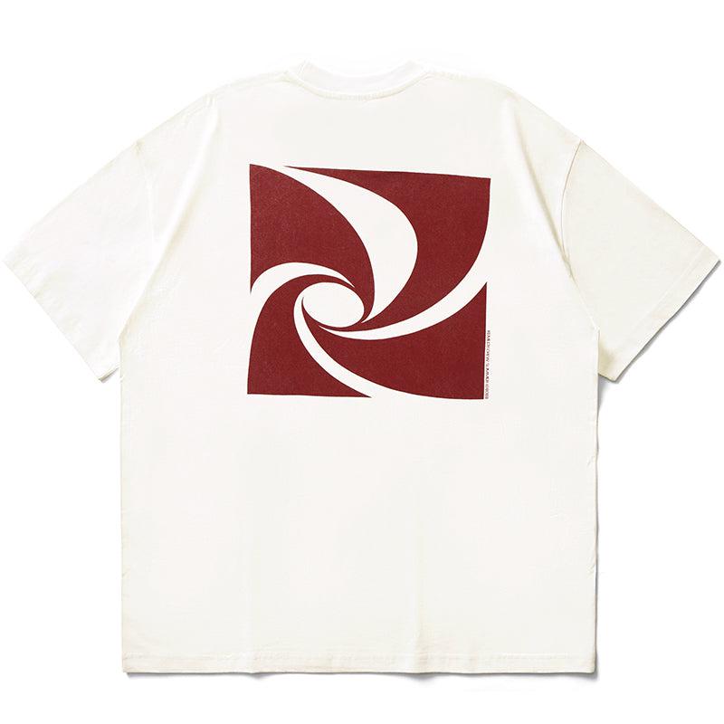 Washed Spiral Graphic T-Shirt Korean Street Fashion T-Shirt By Remedy Shop Online at OH Vault
