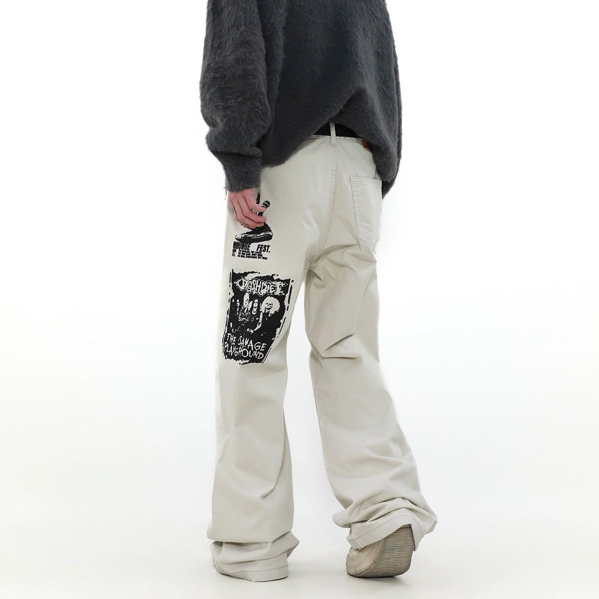 Alice Cooper Printed Jeans Korean Street Fashion Jeans By Mr Nearly Shop Online at OH Vault