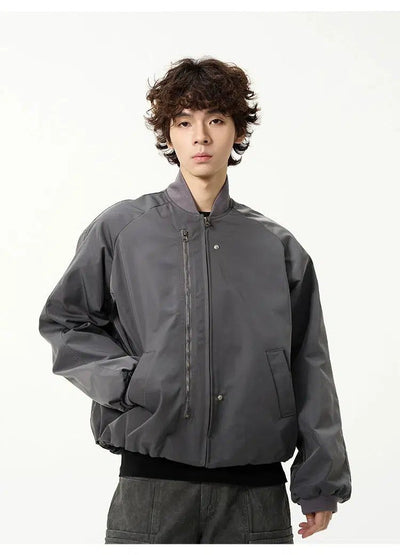 Slim Fit Vertical Zip Bomber Jacket Korean Street Fashion Jacket By 77Flight Shop Online at OH Vault