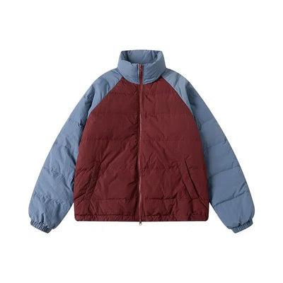 Spliced Color Puffer Jacket Korean Street Fashion Jacket By Country Moment Shop Online at OH Vault