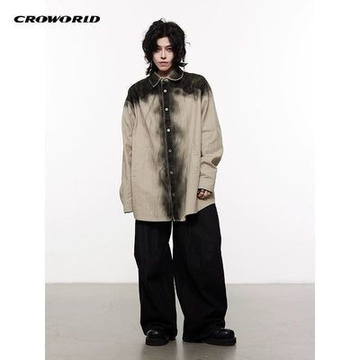 Smudges Emphasis Buttoned Shirt Korean Street Fashion Shirt By Cro World Shop Online at OH Vault
