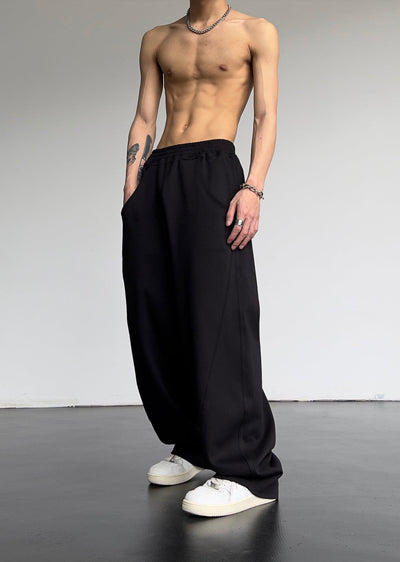 Solid Relaxed Fit High Waisted Sweatpants Korean Street Fashion Pants By MEBXX Shop Online at OH Vault