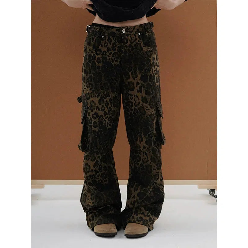 Leopard Casual Cargo Pants Korean Street Fashion Pants By Made Extreme Shop Online at OH Vault