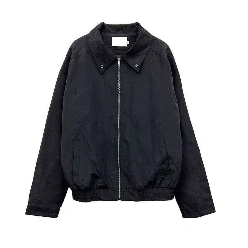 Pleated Clean Fit Collared Jacket Korean Street Fashion Jacket By FATE Shop Online at OH Vault