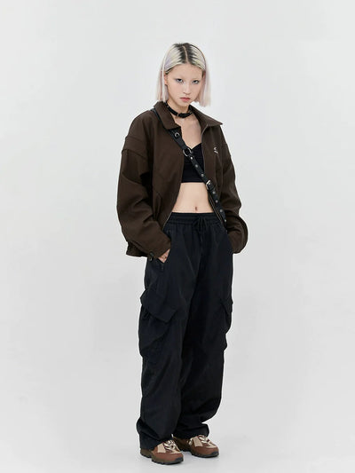 Made Extreme Drawstring Pleated Texture Cargo Pants Korean Street Fashion Pants By Made Extreme Shop Online at OH Vault