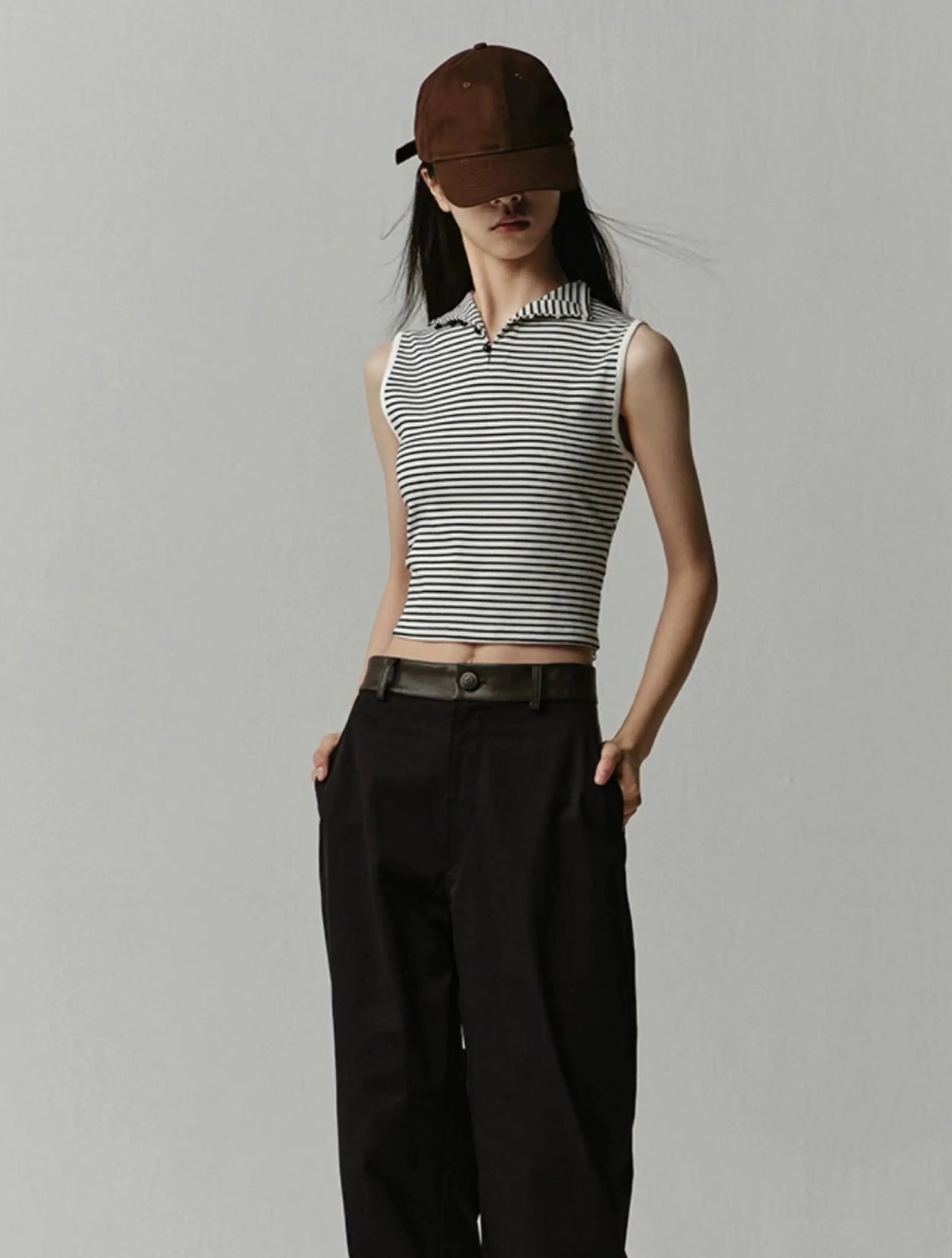 Essential Slim Fit Cropped Vest Korean Street Fashion Vest By Opicloth Shop Online at OH Vault