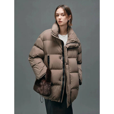 Oversized Solid Color Down Jacket Korean Street Fashion Jacket By NANS Shop Online at OH Vault