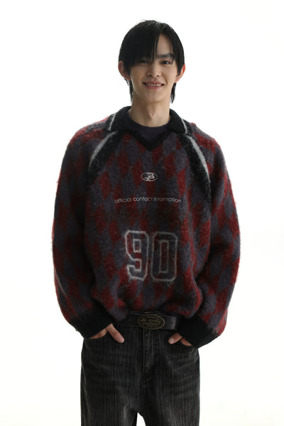Argyle Knit Sweater & Vest Set Korean Street Fashion Clothing Set By Mason Prince Shop Online at OH Vault