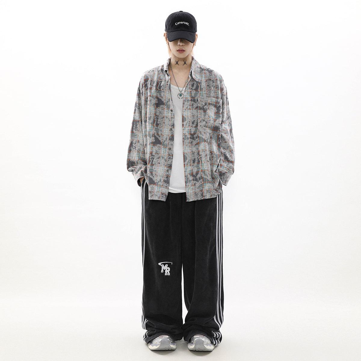 Mr Nearly Casual Plaid Long Sleeve Shirt Korean Street Fashion Shirt By Mr Nearly Shop Online at OH Vault