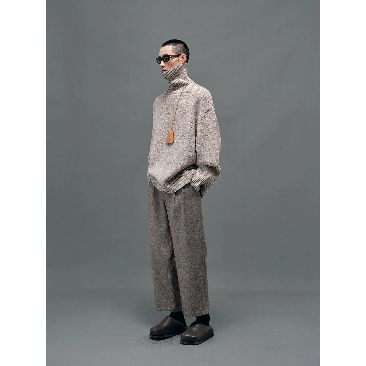 Relaxed Fit Knit Turtleneck Korean Street Fashion Turtleneck By NANS Shop Online at OH Vault