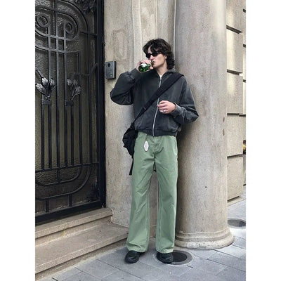 Workwear Solid Color Track Pants Korean Street Fashion Pants By Country Moment Shop Online at OH Vault