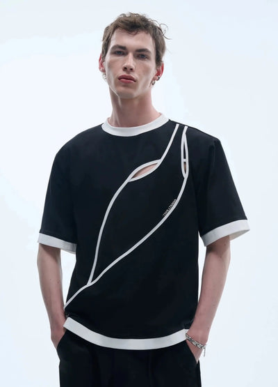 TIWILLTANG Abstract Line Cut T-Shirt Korean Street Fashion T-Shirt By TIWILLTANG Shop Online at OH Vault