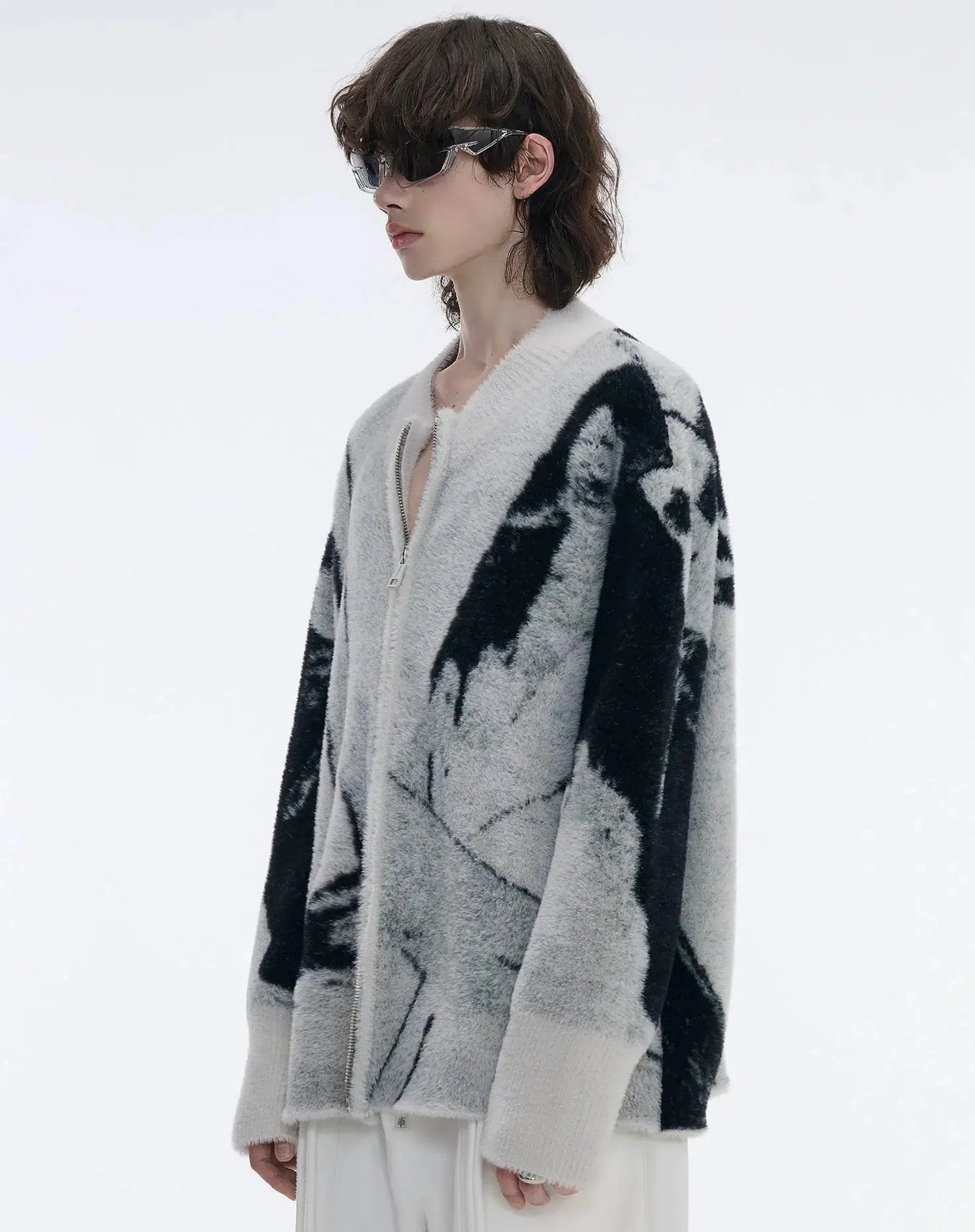 TIWILLTANG Paint Abstract Splatters Zipped Jacket Korean Street Fashion Jacket By TIWILLTANG Shop Online at OH Vault