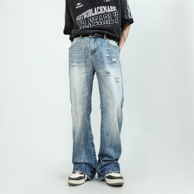 Washed Ripped Jeans Korean Street Fashion Jeans By Mr Nearly Shop Online at OH Vault