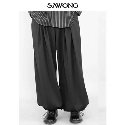 Drapey Cuff String Pants Korean Street Fashion Pants By SAWong Shop Online at OH Vault