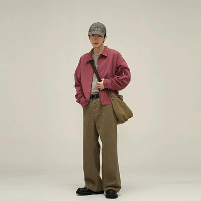 Vintage Solid Color Slant Pocket Jeans Korean Street Fashion Jeans By 77Flight Shop Online at OH Vault
