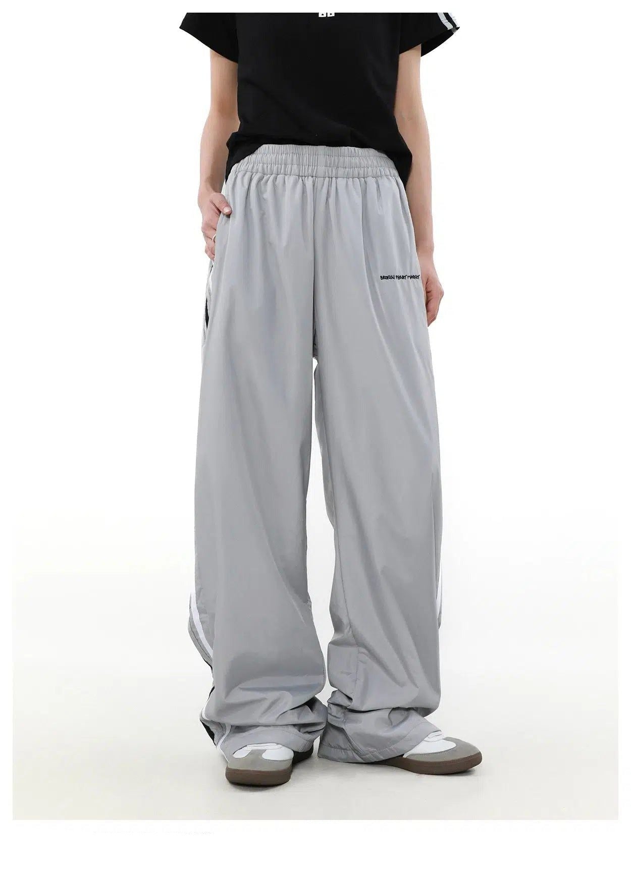 Elastic Side Stripe Track Pants Korean Street Fashion Pants By Mr Nearly Shop Online at OH Vault