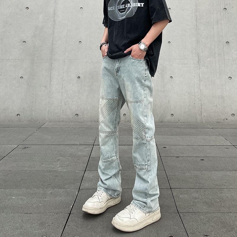 Washed Distressed Stitched Jeans Korean Street Fashion Jeans By A PUEE Shop Online at OH Vault