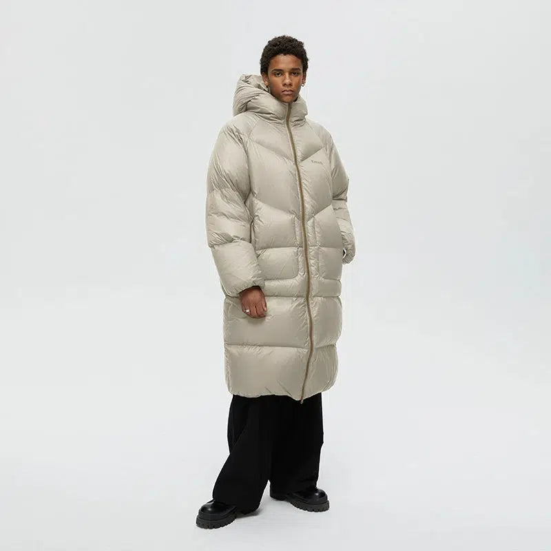 Quilted Puffer Hooded Long Coat Korean Street Fashion Long Coat By Kreate Shop Online at OH Vault
