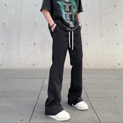 A PUEE Solid Color Drawstring Straight Pants Korean Street Fashion Pants By A PUEE Shop Online at OH Vault
