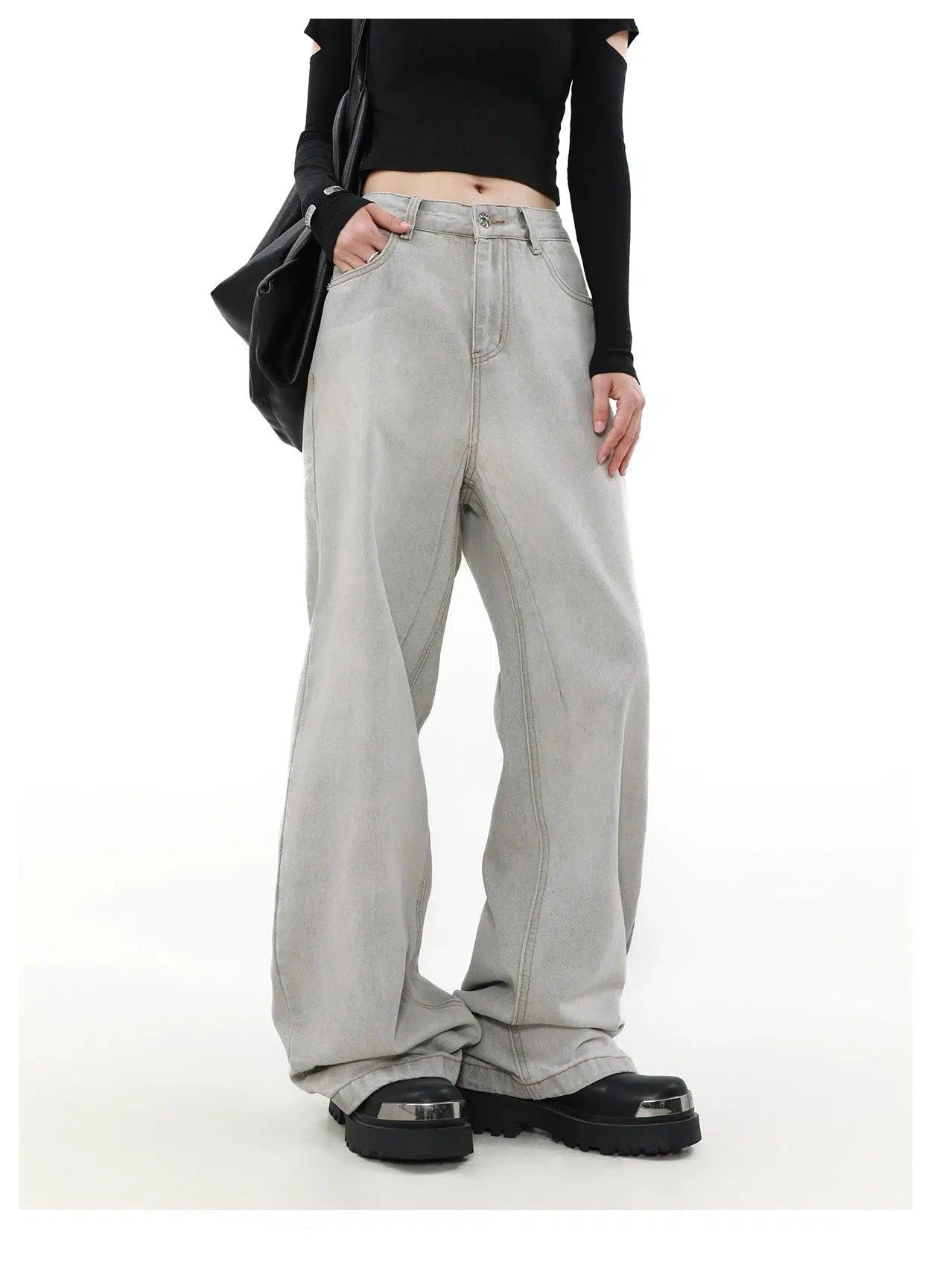 Light Washed Straight Jeans Korean Street Fashion Jeans By Mr Nearly Shop Online at OH Vault