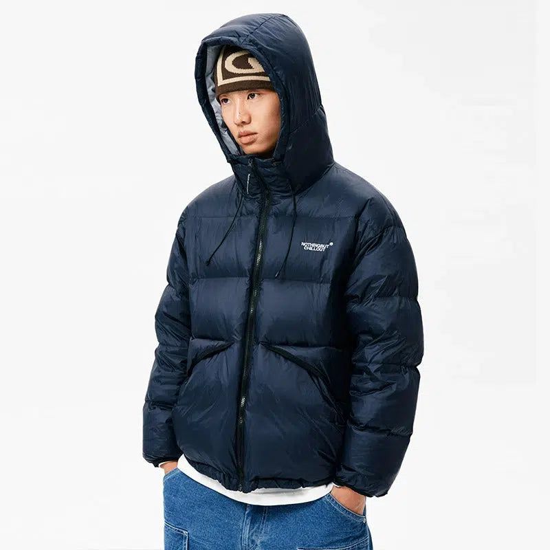 Solid Color Zipped Puffer Jacket Korean Street Fashion Jacket By Nothing But Chill Shop Online at OH Vault