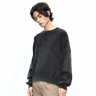 Embossed Lines Ribbed Sweater Korean Street Fashion Sweater By CATSSTAC Shop Online at OH Vault