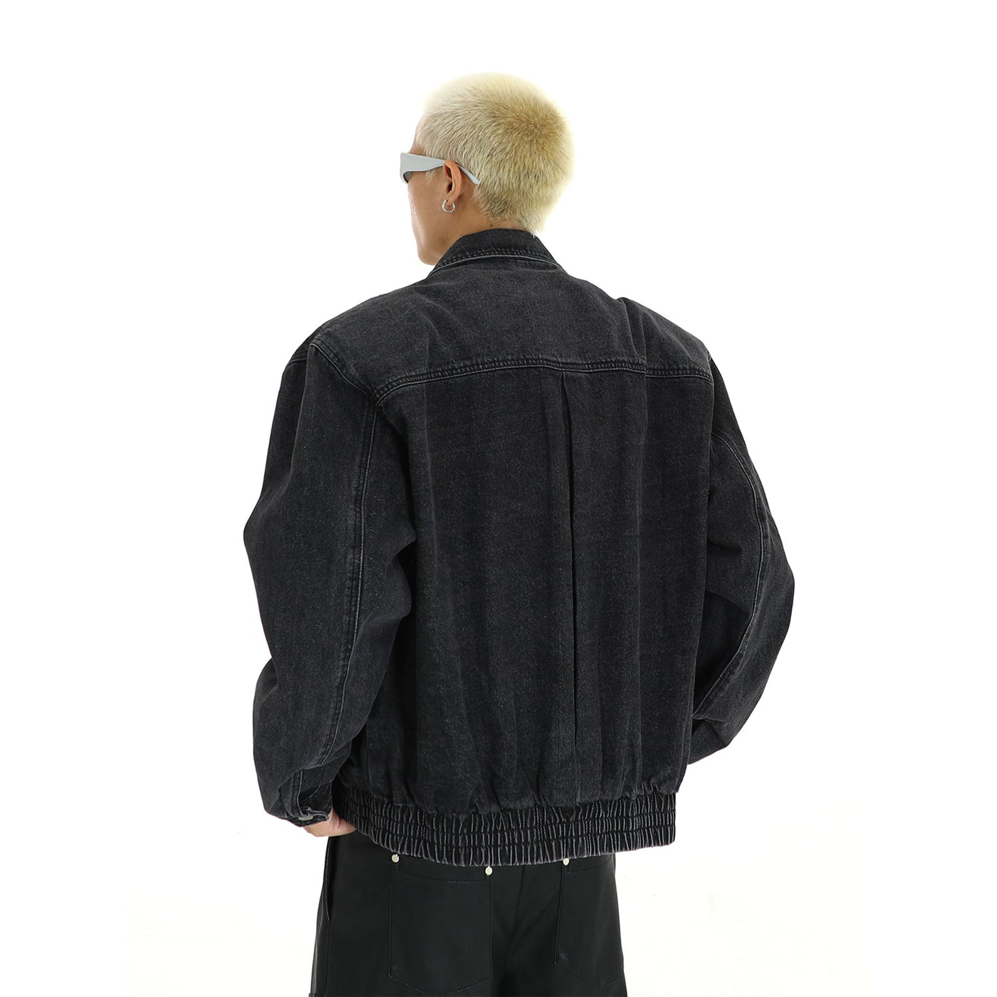Heavy Washed Zip Metal Denim Jacket Korean Street Fashion Jacket By MEBXX Shop Online at OH Vault