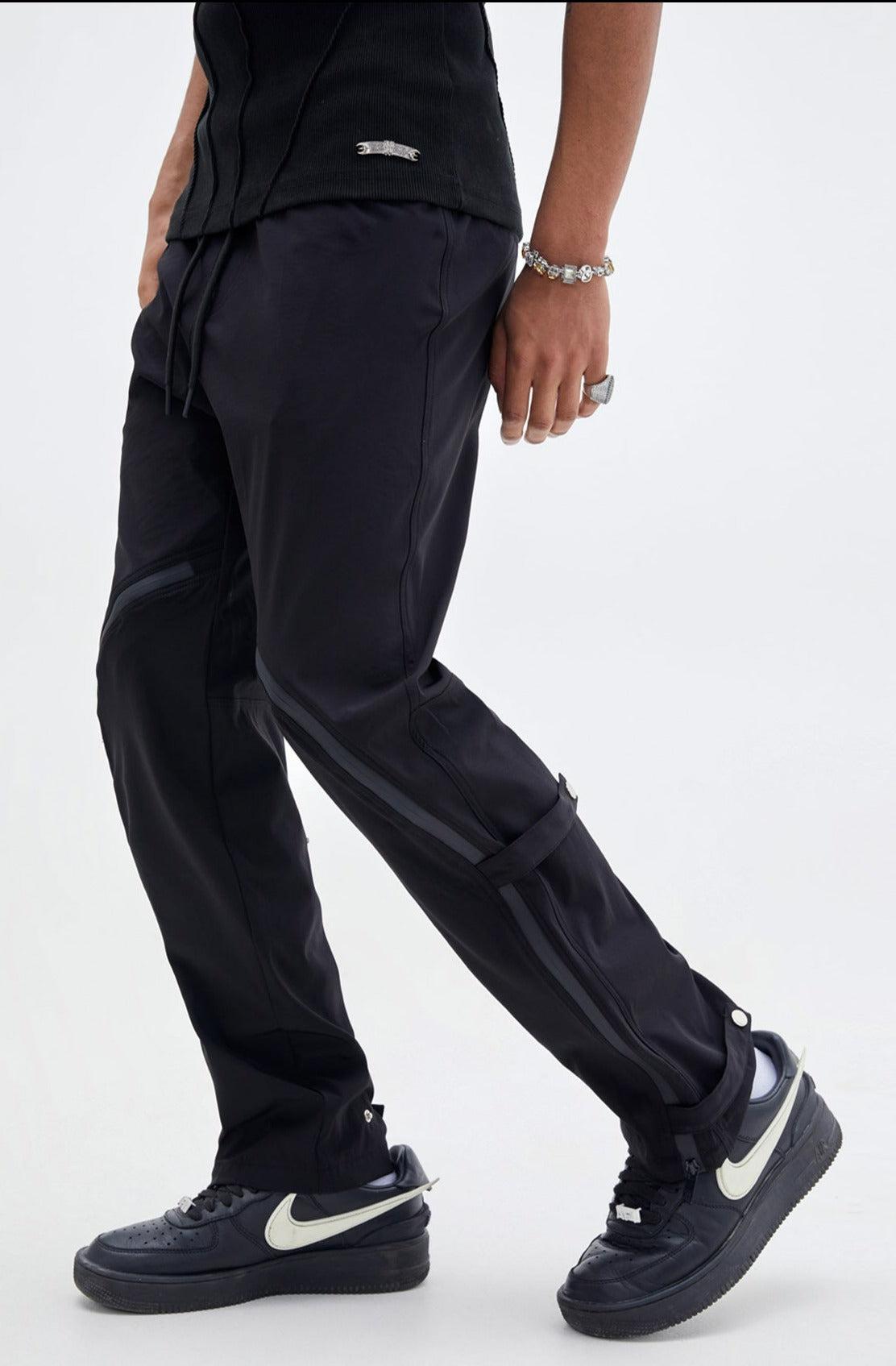 Diagonal Zipper Straight Leg Pants Korean Street Fashion Pants By Made Extreme Shop Online at OH Vault