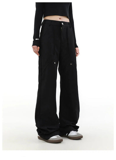 Studded Detail Flared Pants Korean Street Fashion Pants By Mr Nearly Shop Online at OH Vault
