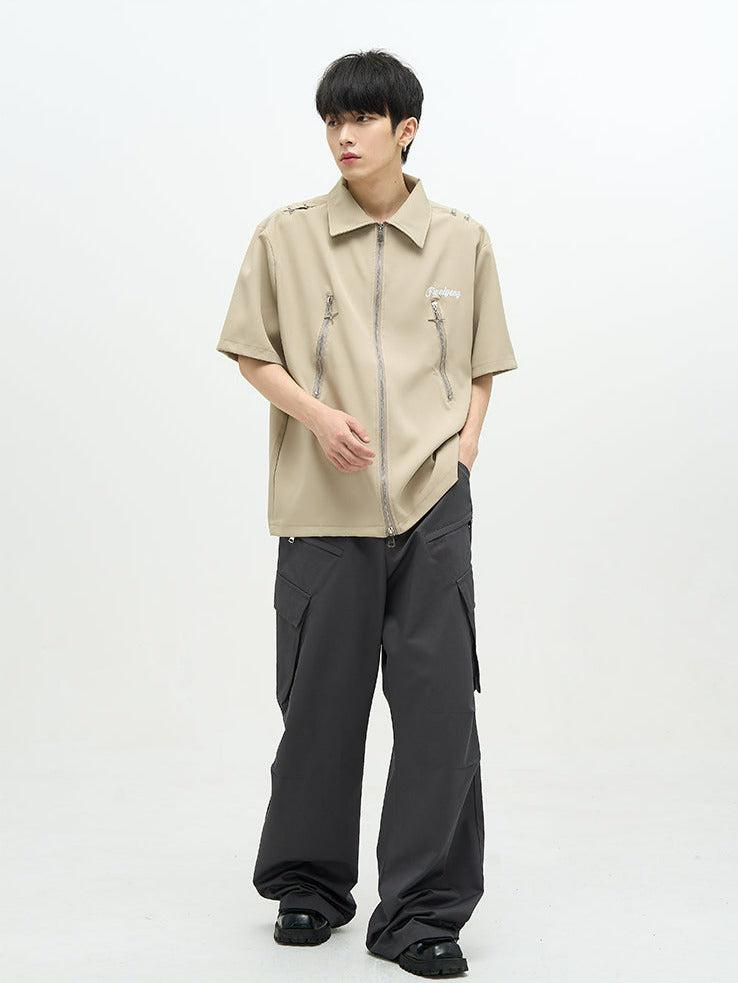 Multi Slant Pocket Loose Pants Korean Street Fashion Pants By 77Flight Shop Online at OH Vault