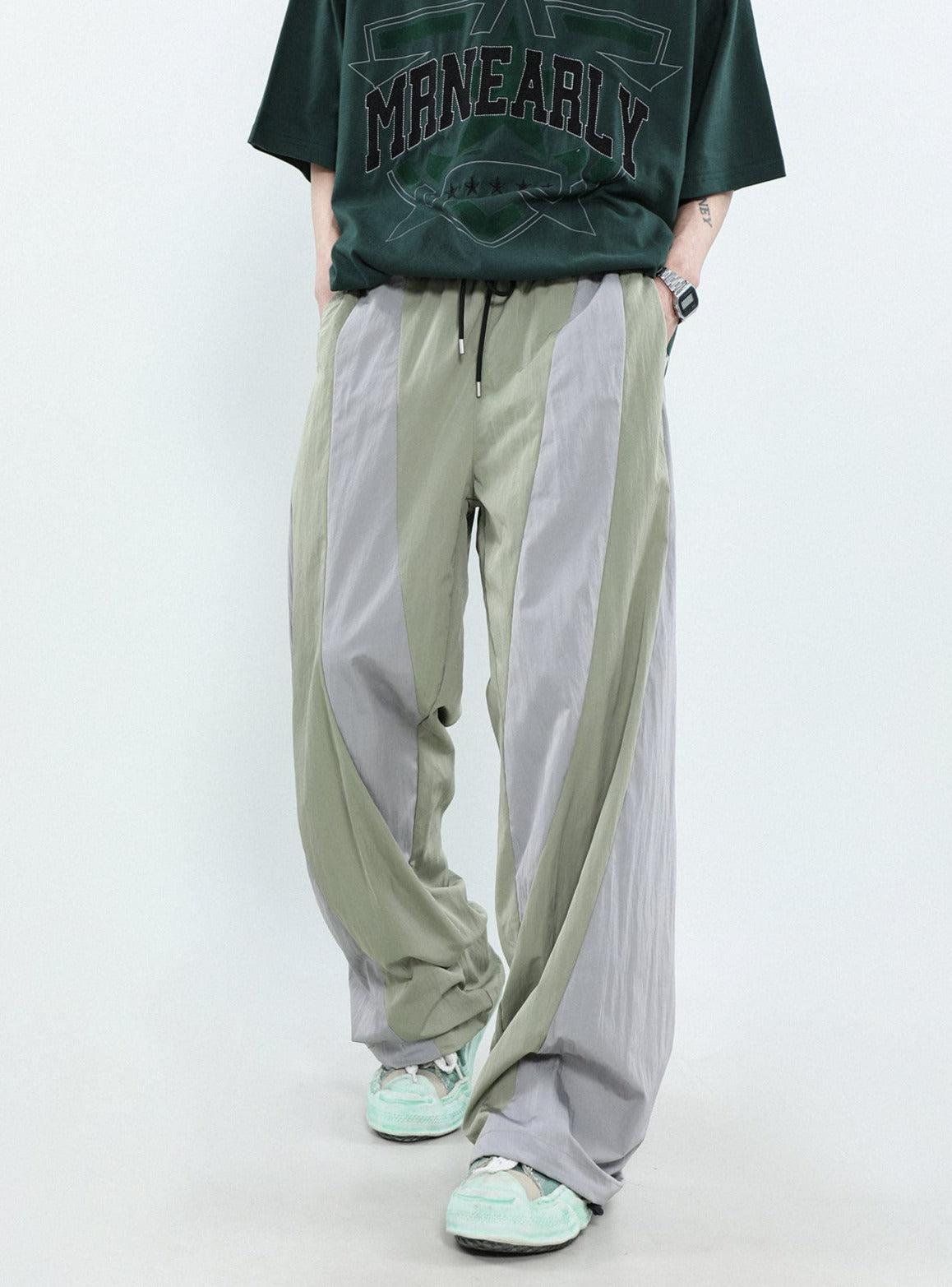 Mr Nearly Drawstring Symmetric Contrast Sports Pants Korean Street Fashion Pants By Mr Nearly Shop Online at OH Vault