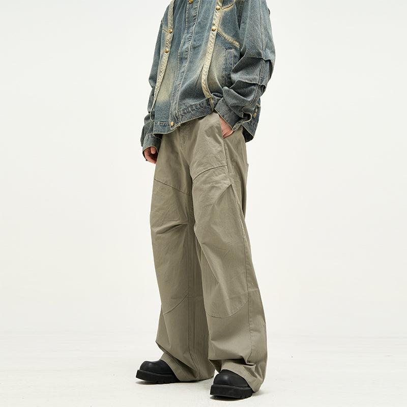 Solid Slant Pocket Wide Cut Pants Korean Street Fashion Pants By 77Flight Shop Online at OH Vault