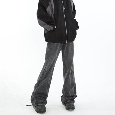 MaxDstr Whisker Lightning Pattern Flare Jeans Korean Street Fashion Jeans By MaxDstr Shop Online at OH Vault