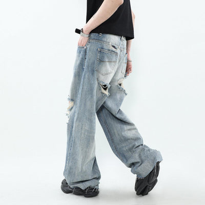 Mr Nearly Washed Ripped Hole Jeans Korean Street Fashion Jeans By Mr Nearly Shop Online at OH Vault