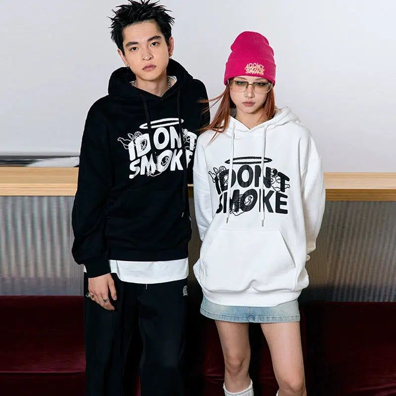 Halo and Cupids Drawstring Hoodie Korean Street Fashion Hoodie By Donsmoke Shop Online at OH Vault