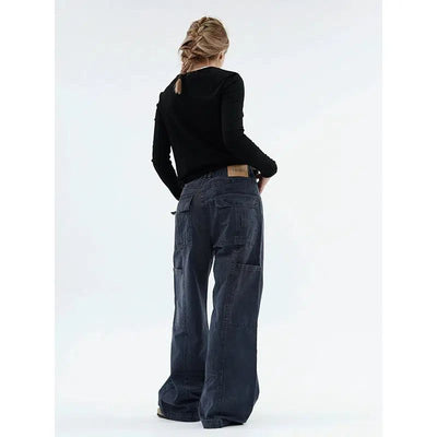 Washed Pocket Loose Pants Korean Street Fashion Pants By Made Extreme Shop Online at OH Vault