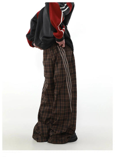 Casual Striped Plaid Pants Korean Street Fashion Pants By Mr Nearly Shop Online at OH Vault