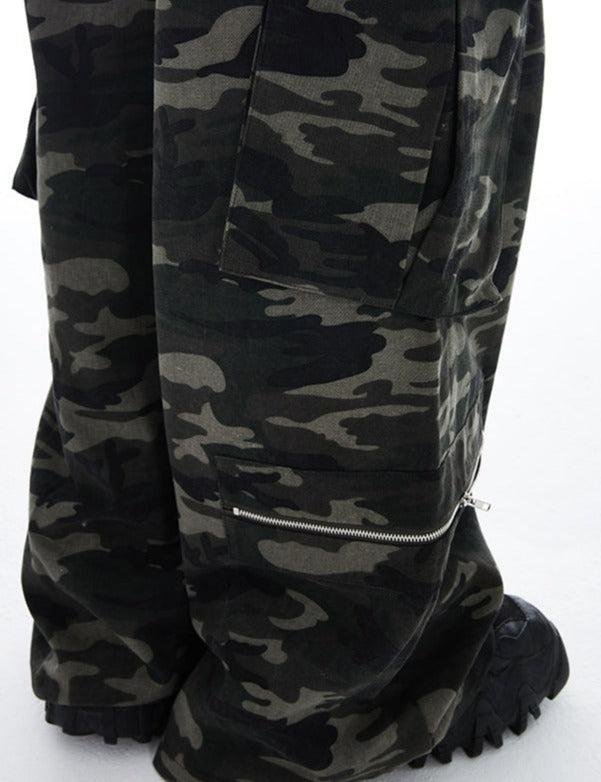 Cro World Loose Zip Camouflage Cargo Pants Korean Street Fashion Pants By Cro World Shop Online at OH Vault