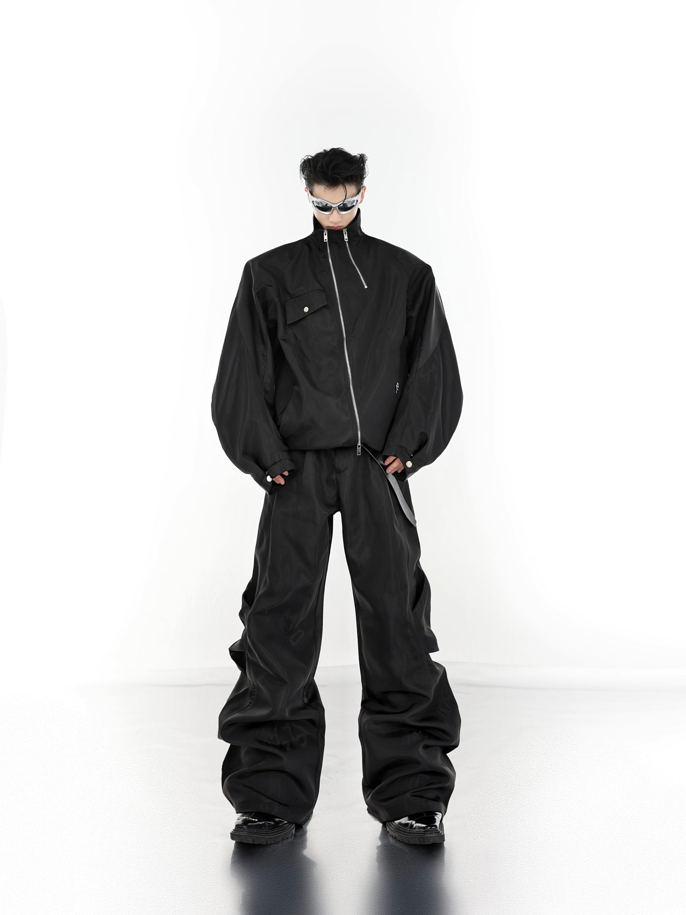 Fold Machete Metal Zip Jacket & Pants Set Korean Street Fashion Clothing Set By Argue Culture Shop Online at OH Vault