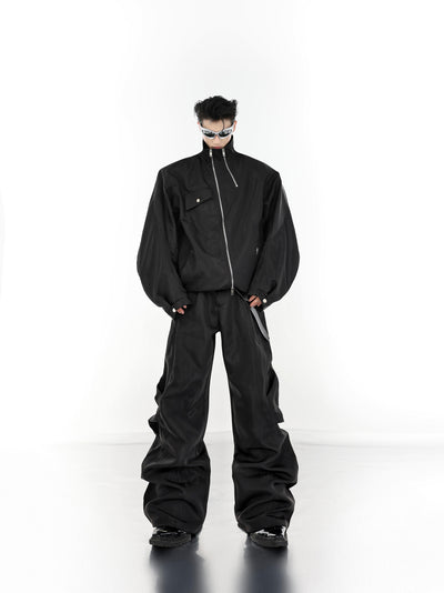 Argue Culture Fold Machete Metal Zip Jacket & Pants Set Korean Street Fashion Clothing Set By Argue Culture Shop Online at OH Vault
